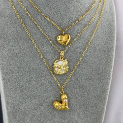 Κολιέ "Butterfly" από ανοξείδωτο ατσάλι 3πλή επιχρύσωση 18 καρατίων ,Celestria 88298-0	