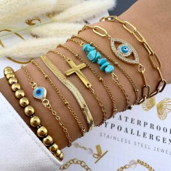 Βραχιόλι από ανοξείδωτο ατσάλι με επιχρύσωση 18 καρατίων, Celestria 87426-0	