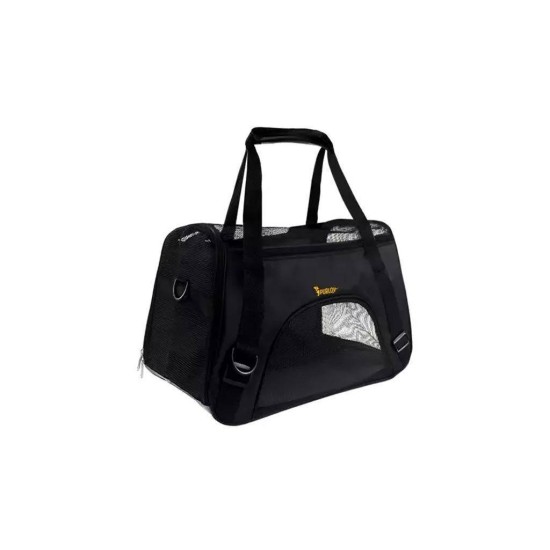 Purlov Τσάντα Χειρός για Μεταφορά Σκύλου Μαύρη Μ50xΠ25xΥ30εκ.7ο-20940