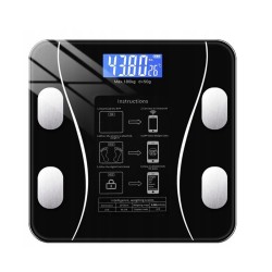 LCD ζυγαριά μπάνιου με Λιπομετρητή & Bluetooth σε Μαύρο χρώμα 62p-22525