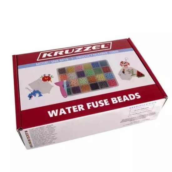 Σετ πλαστικές Χάντρες Νερού Για Κατασκευές Με 2.800 Xάντρες σε 24 Xρώματα, 19x13x2 cm 22869