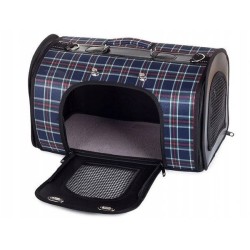  Τσάντα μεταφοράς κατοικιδίου 43Χ26Χ25cm με αφαιρούμενο πάτο & ιμάντα ώμου Μπλε 19049_N