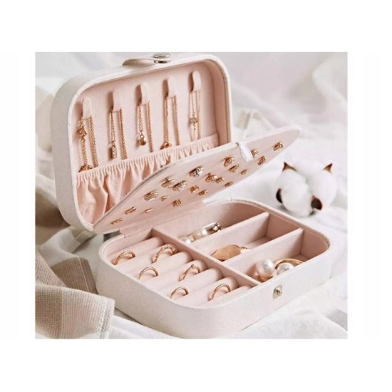 Κοσμηματοθήκη - Μπιζουτιέρα 16 x 12 x 5,5 cm Χρώματος Ροζ 23p-01782_R