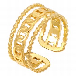 Δαχτυλίδι από ανοξείδωτο ατσάλι με επιχρύσωση 18 καρατίων, Celestria 87080-0	