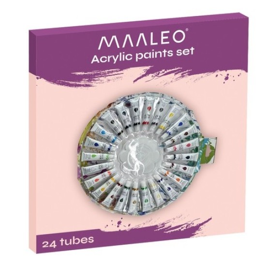 Maaleo Σετ Ακρυλικά Χρώματα Ζωγραφικής 12ml 24τμχ 47p-24725