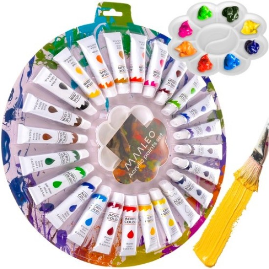 Maaleo Σετ Ακρυλικά Χρώματα Ζωγραφικής 12ml 24τμχ 47p-24725