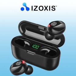 Ασύρματα Ακουστικά In-Ear Bluetooth Handsfree Powerbank σε Θήκη Μαύρο χρώμα,16154