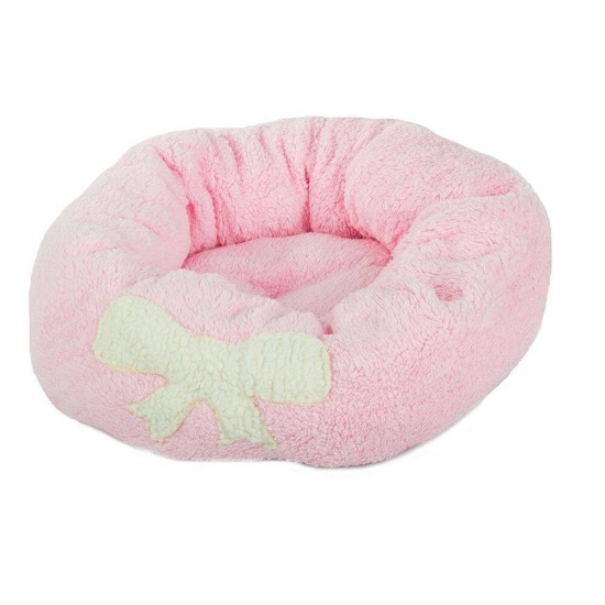 Κρεβάτι Μικρών Κατοικιδίων Βελούδινης Υφής Silky Pet Ροζ Αποσπώμενο Μαξιλάρι 35cm- 19344_R