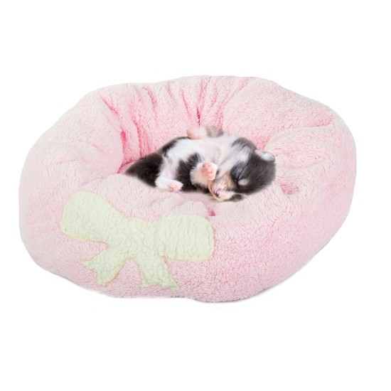 Κρεβάτι Μικρών Κατοικιδίων Βελούδινης Υφής Silky Pet Ροζ Αποσπώμενο Μαξιλάρι 35cm- 19344_R