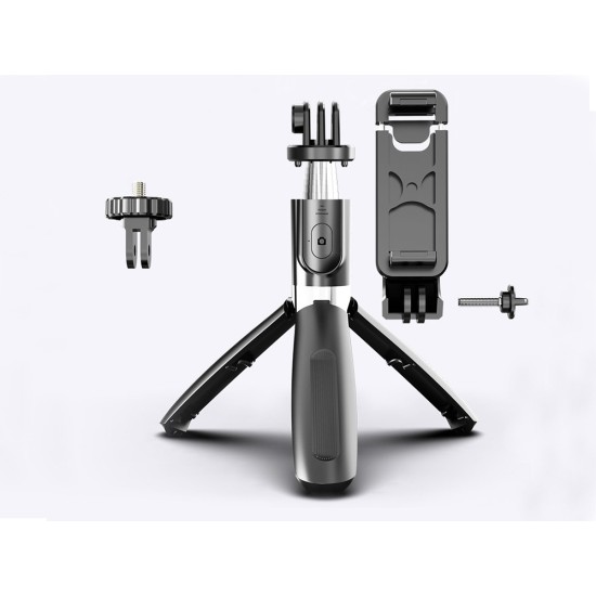  Selfie Stick με Τρίποδο, Τηλεσκοπική Βάση και Ασύρματο Χειριστήριο Bluetooth-04124