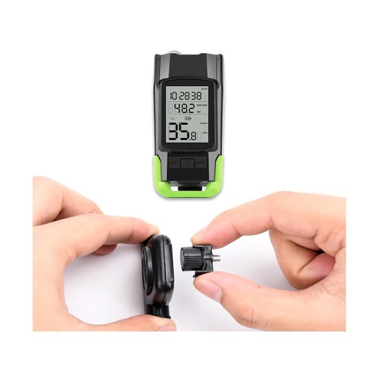 Ποδηλατικό Φωτιστικό LED 3-σε-1 με Ασύρματο Υπολογιστή και Κόρνα-14480_Z