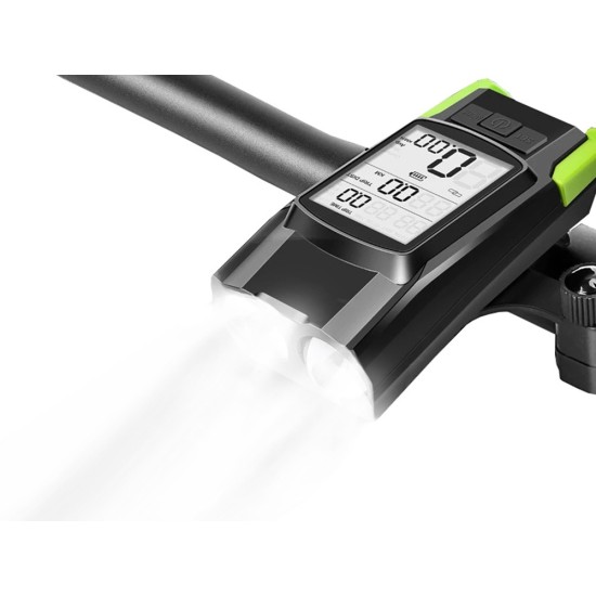 Ποδηλατικό Φωτιστικό LED 3-σε-1 με Ασύρματο Υπολογιστή και Κόρνα-14480_Z