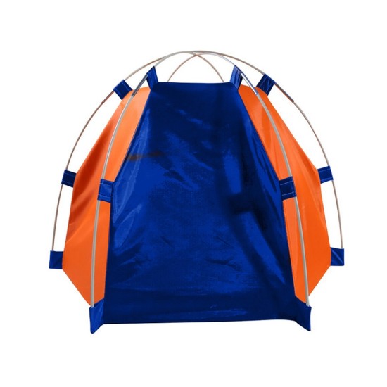 Αδιάβροχη Πτυσσόμενη Φορητή Σκηνή Κατοικιδίων Μπλε-Πορτοκαλι  Μικρές Μεσαίες Φυλές 60cm X 50cm-19372_B-