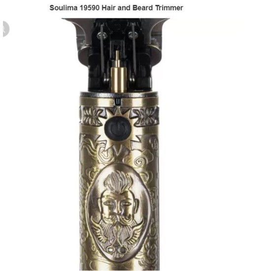 Επαναφορτιζόμενη Κουρευτική Μηχανή χρυσή από ατσάλι με ένδειξη μπαταρίας-00019590