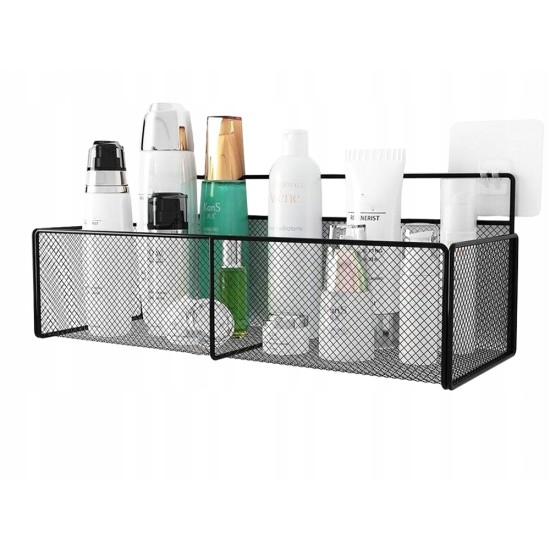 Κρεμαστός Μεταλλικός Οργανωτής Μπάνιου σε Μαύρο Χρώμα-220-27235_CZ