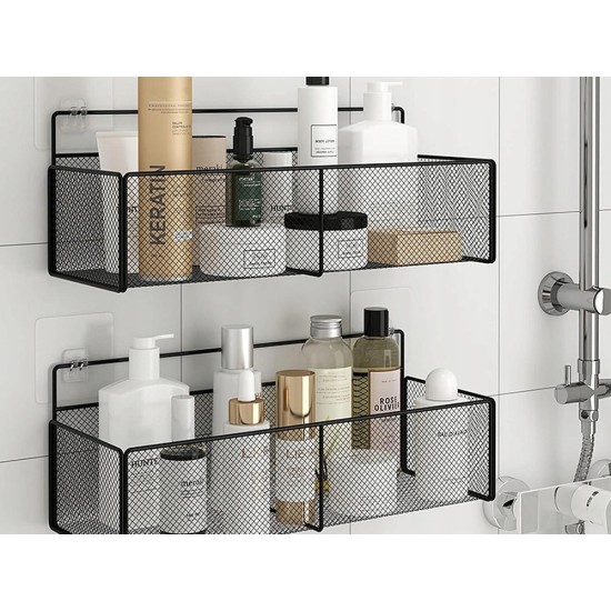 Κρεμαστός Μεταλλικός Οργανωτής Μπάνιου σε Μαύρο Χρώμα-220-27235_CZ