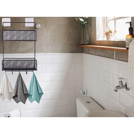 Κρεμαστός Μεταλλικός Οργανωτής Μπάνιου σε Μαύρο Χρώμα-395-27236_CZ