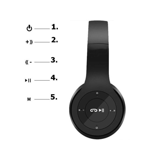Ασύρματα Ακουστικά P47 Bluetooth με Μικρόφωνο και MP3-230-04110_CZ