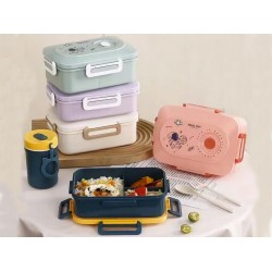 Φαγητοδοχείο Lunchbox με Διαχωριστικά και Μαχαιροπίρουνα Πρασινο 22-07326Π