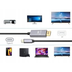 Καλώδιο DisplayPort 1.4 USB Type-C σε DisplayPort  8k 4k 2k– Μήκους 1,8m-60-06315