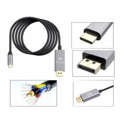 Καλώδιο DisplayPort 1.4 USB Type-C σε DisplayPort  8k 4k 2k– Μήκους 1,8m-60-06315