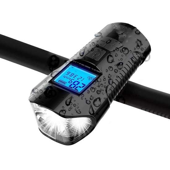 Σετ Ποδηλάτου 3 σε 1: Φώτα LED Μπροστά και Πίσω, Μετρητής Ταχύτητας–Απόστασης & Κόρνα-77- 14490