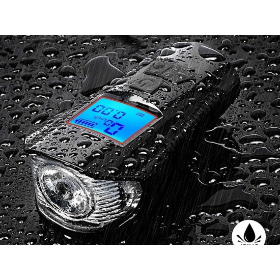 Σετ Ποδηλάτου 3 σε 1: Φώτα LED Μπροστά και Πίσω, Μετρητής Ταχύτητας–Απόστασης & Κόρνα-77- 14490