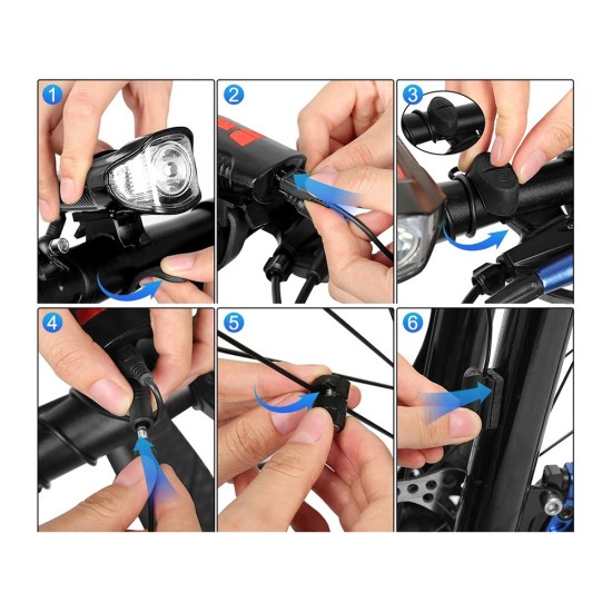 Σετ Ποδηλάτου 3 σε 1: Φώτα LED Μπροστά και Πίσω, Μετρητής Ταχύτητας–Απόστασης & Κόρνα-77- 14490