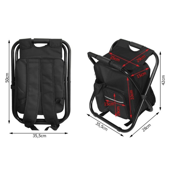 Πτυσσόμενη Καρέκλα Ψαρέματος με Ενσωματωμένο Σακίδιο 3 σε 1-70-01673_CZ