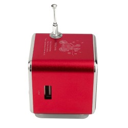 Φορητό Ασύρματο Ηχείο με FM Ραδιόφωνο, LED, Bluetooth και Υποδοχή microSD Κόκκινο-34-06211_CZE