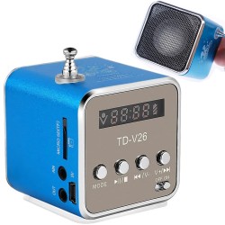 Φορητό Ασύρματο Ηχείο με FM Ραδιόφωνο, LED, Bluetooth και Υποδοχή microSD Mπλε-24-06211_N