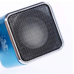 Φορητό Ασύρματο Ηχείο με FM Ραδιόφωνο, LED, Bluetooth και Υποδοχή microSD Mπλε-24-06211_N