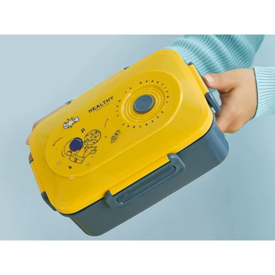 Φαγητοδοχείο Lunchbox με Διαχωριστικά και Μαχαιροπίρουνα Πρασινο 22-07326Π