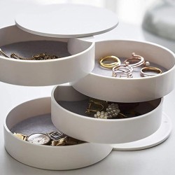 Στρογγυλό Κουτί Οργάνωσης Κοσμημάτων με Συρόμενα Επίπεδα-22p