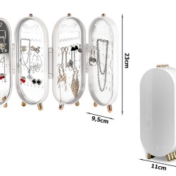 Λευκός Πτυσσόμενος Οργανωτής Κοσμημάτων με Καθρέφτη 280-24246_B