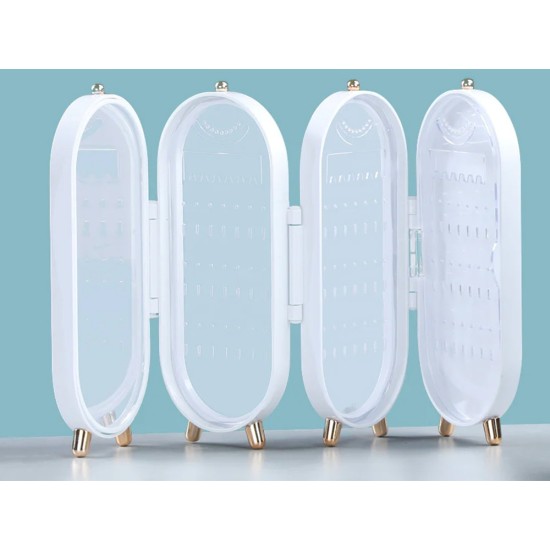 Λευκός Πτυσσόμενος Οργανωτής Κοσμημάτων με Καθρέφτη 280-24246_B