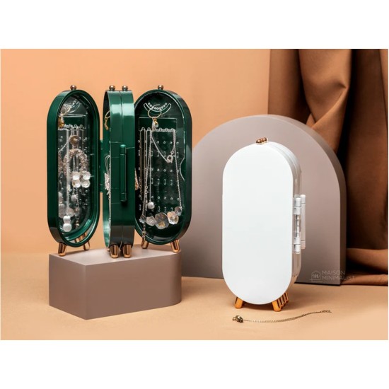 Λευκός Πτυσσόμενος Οργανωτής Κοσμημάτων με Καθρέφτη 280-24246_B