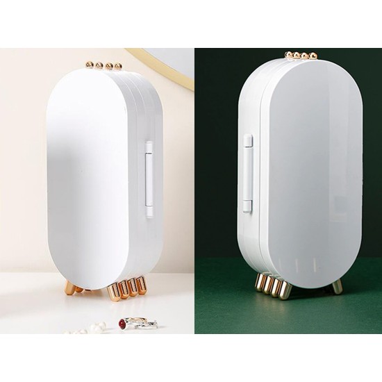 Λευκός Πτυσσόμενος Οργανωτής Κοσμημάτων με Καθρέφτη 280-24246_B