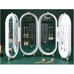 Λευκός Πτυσσόμενος Οργανωτής Κοσμημάτων με Καθρέφτη 280-24246_B