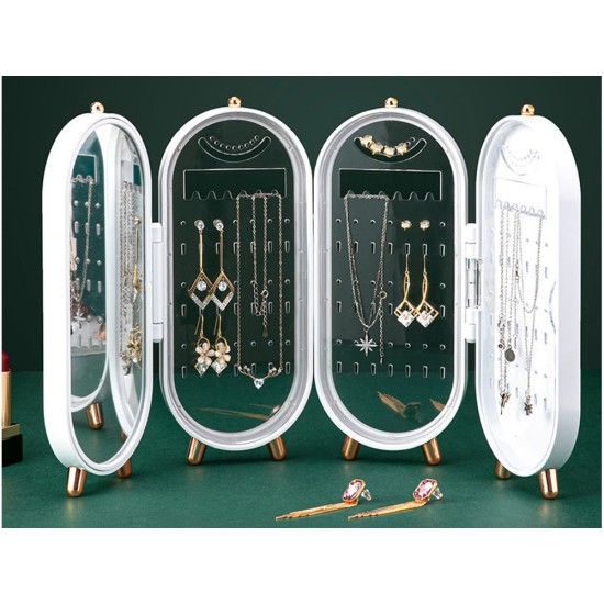Λευκός Πτυσσόμενος Οργανωτής Κοσμημάτων με Καθρέφτη 280-24246_B