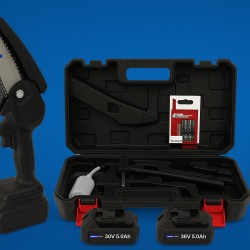 Αλυσοπρίονο ONDRAGON με Λάμα 10cm – Αλυσοπρίονο με 2 Μπαταρίες 36V + Θήκη Μεταφοράς –  24-11330