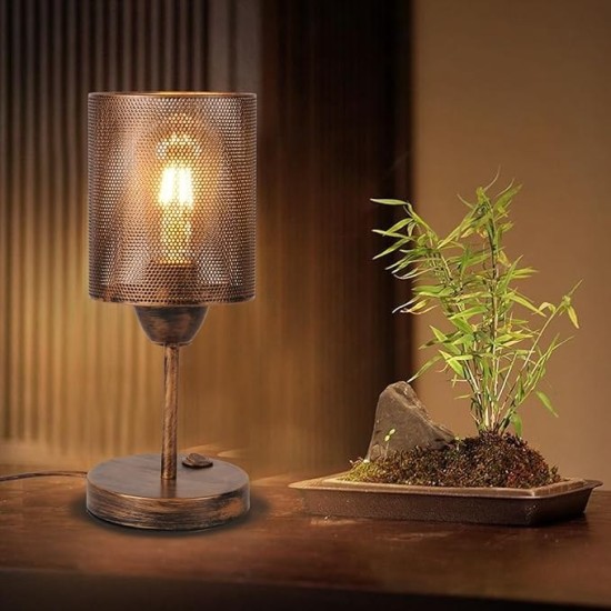 Vintage Μεταλλικό Επιτραπέζιο Φωτιστικό TWSXTE με Κλωβό E27 – Ρετρό Σχέδιο για Γραφείο & Σαλόνι – Κωδικός tel7-0001