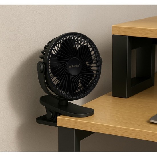Ασύρματος Ανεμιστήρας Γραφείου RUHHY με USB-C, Κλιπ & Περιστροφή 360° – 65p