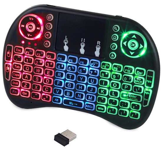 Mini Backlit Ασύρματο Πληκτρολόγιο με Touchpad Αγγλικό US 27-6169