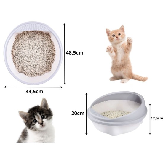 Ανοιχτή Τουαλέτα Γάτας με Υψηλό Περιμετρικό Τοίχωμα και Φτυάρι 54-19466