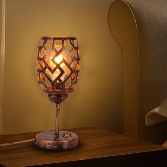 Vintage Επιτραπέζιο Φωτιστικό TWSXTE με Ντουί E27 & Διακόπτη –  tel7-0006