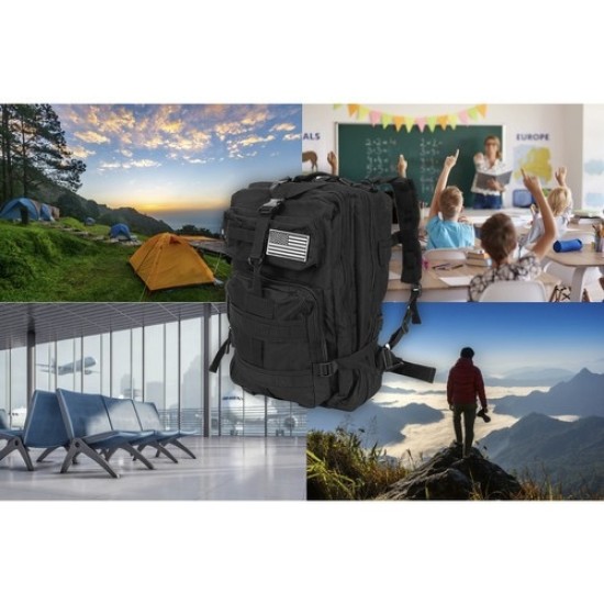 Στρατιωτικό Σακίδιο Πλάτης 26 Λίτρων Μαύρο – Trizand 8-23089