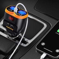 Φορτιστής Αυτοκινήτου 12-24V με 2 Θύρες USB-A και 1 USB-C QC 3.0 – 80W 55p-10104