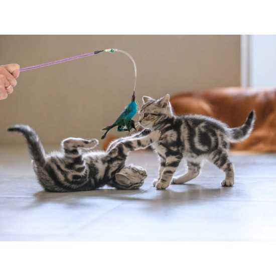 Παιχνίδι για Γάτες – Καλάμι με Πολύχρωμα Φτερά  055-19424