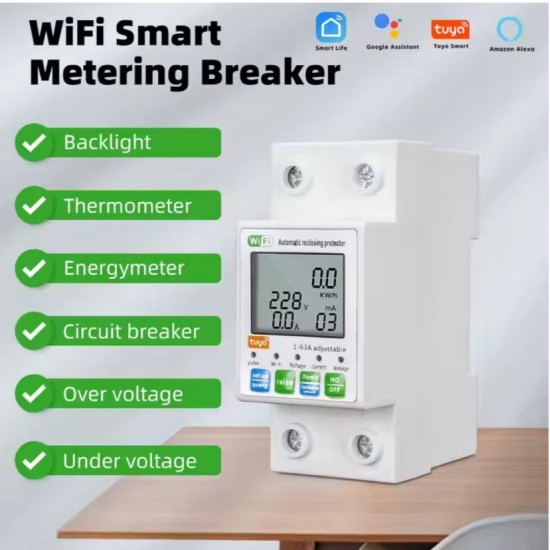 Smart Μονοφασικός Μετρητής Κατανάλωσης Ρεύματος με Προστασία Υπέρτασης, Υπότασης & Υπερφόρτωσης – Online Παρακολούθηση μέσω Εφαρμογής – Sprint |11p-36783